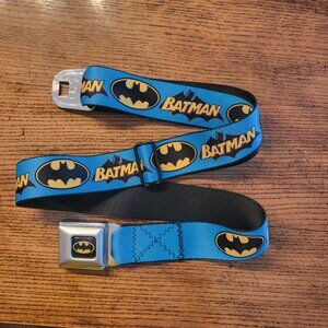 Buckle-Down Seatbelt Belt - Vintage Batman Logo & Bat Signal Blue - 1.0" Wide